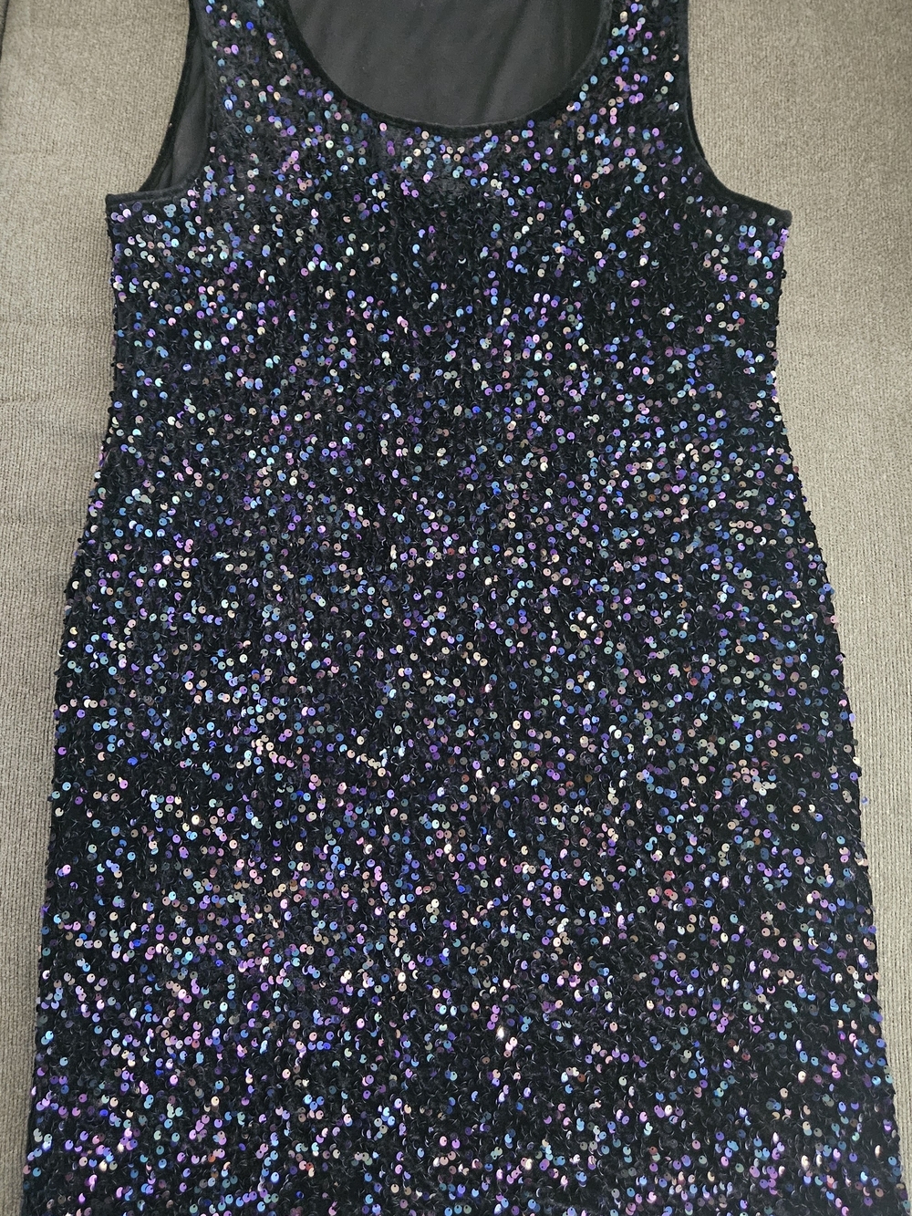 Nina Leonard Sequin Dress Women XL Black Sleeveless Sheath Cocktail Sparkle NEW!